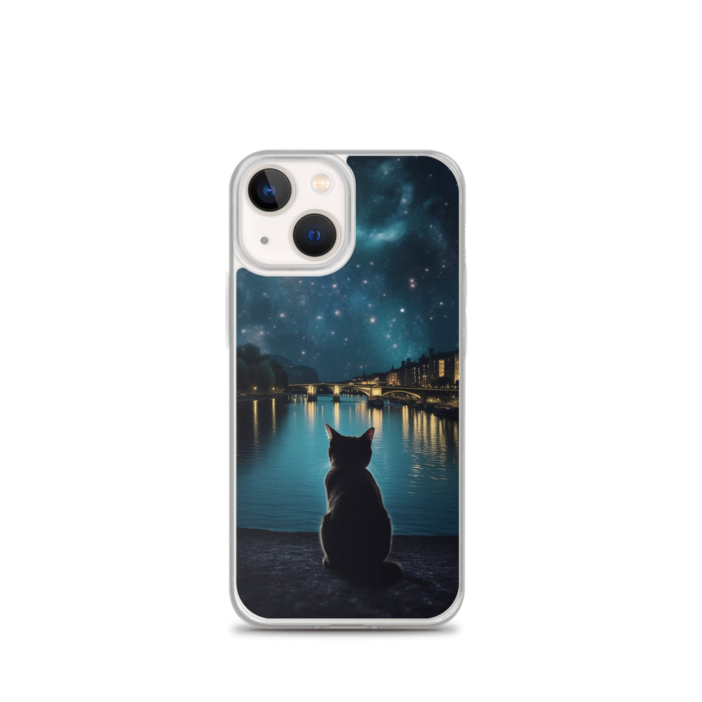 Starry Cat D Clear Case for iPhone