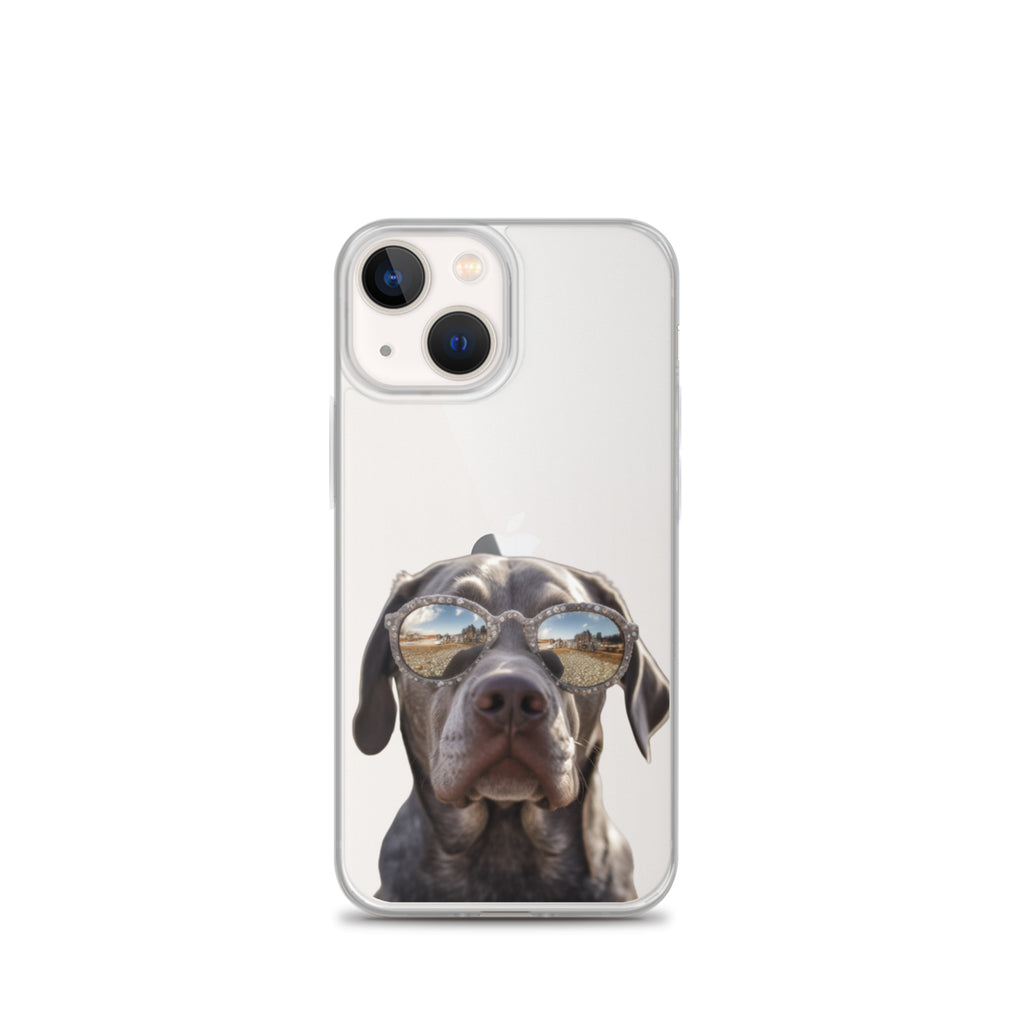 Glasses Dog E Clear Case for iPhone