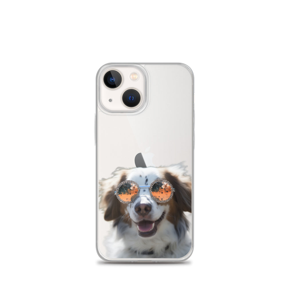 Glasses Dog F Clear Case for iPhone