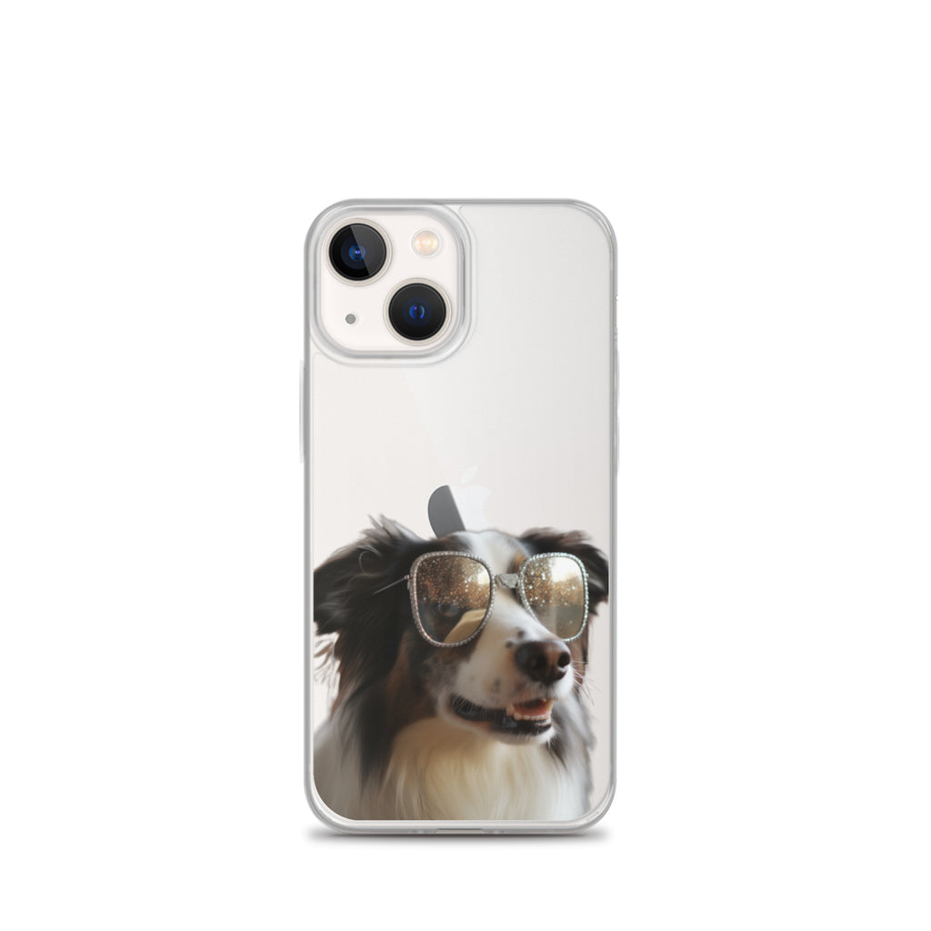 Glasses Dog H Clear Case for iPhone