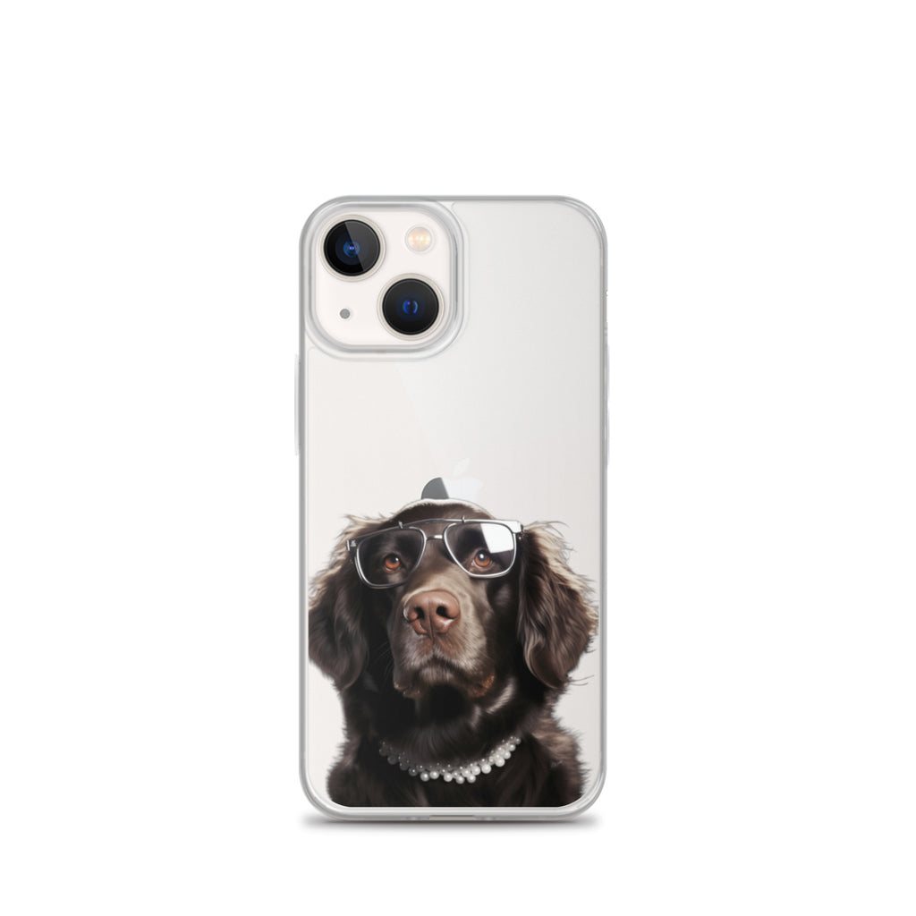 Glasses Dog J Clear Case for iPhone