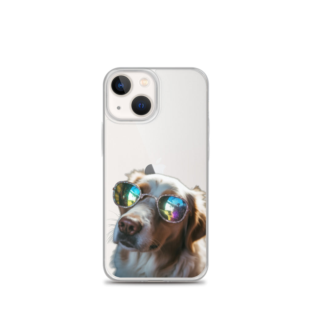 Glasses Dog L Clear Case for iPhone