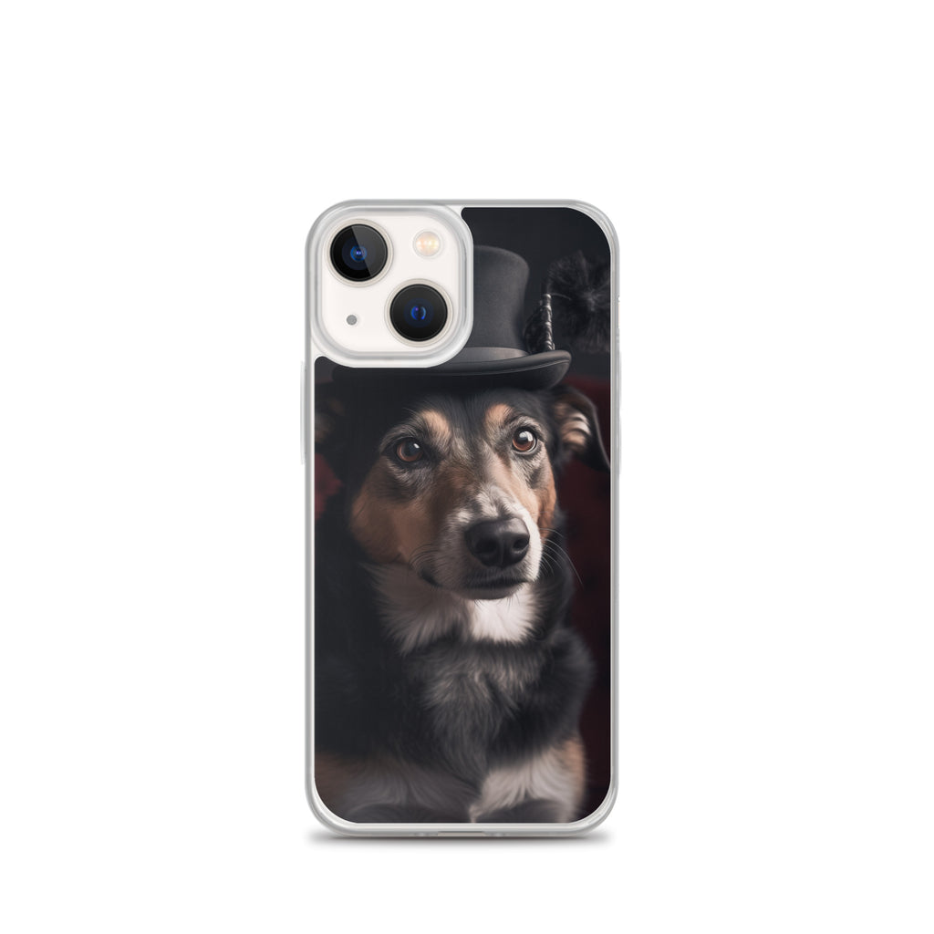 Top Hat Dog B Clear Case for iPhone