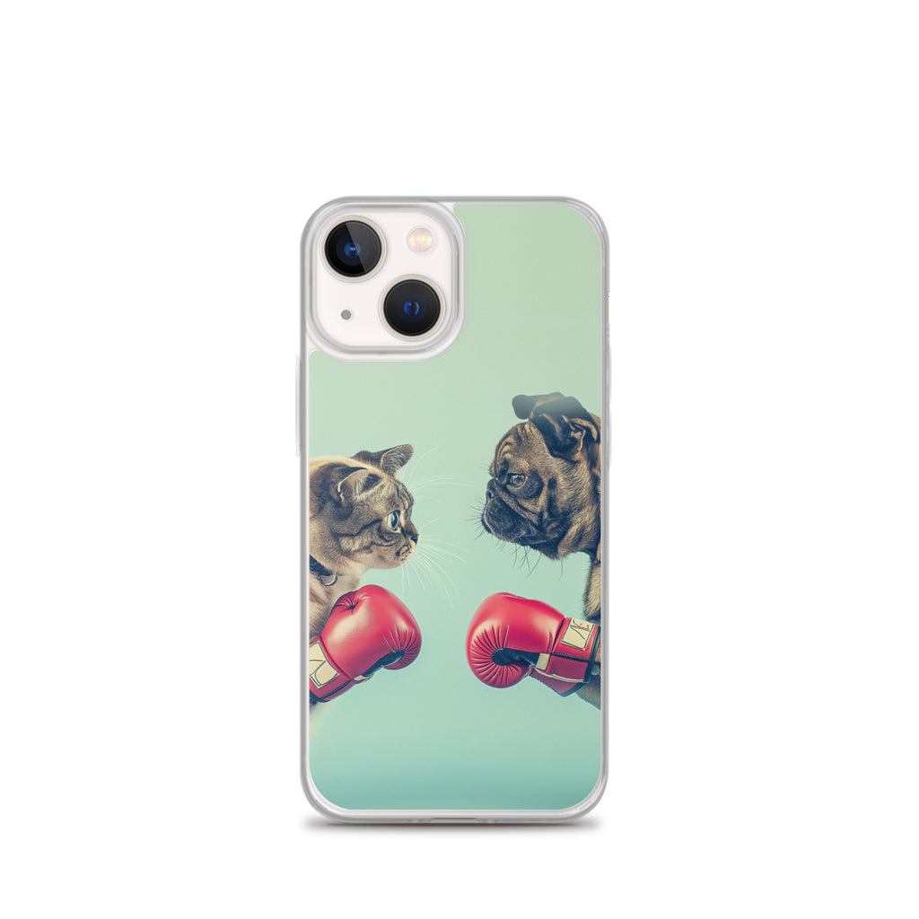 Boxing Dog n Cat B Clear Case for iPhone®