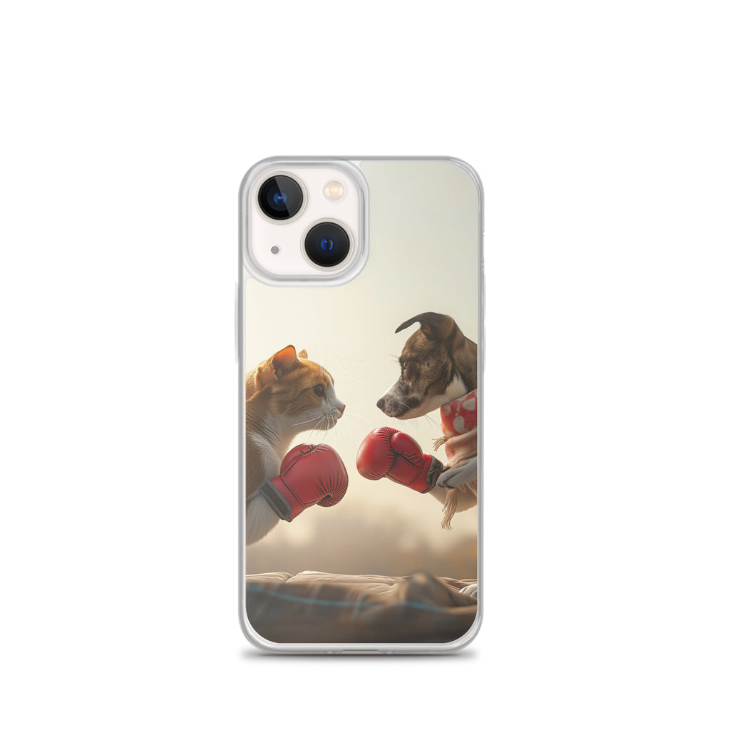 Boxing Dog n Cat D Clear Case for iPhone®