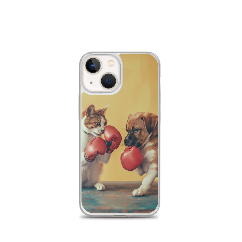 Boxing Dog n Cat E Clear Case for iPhone®