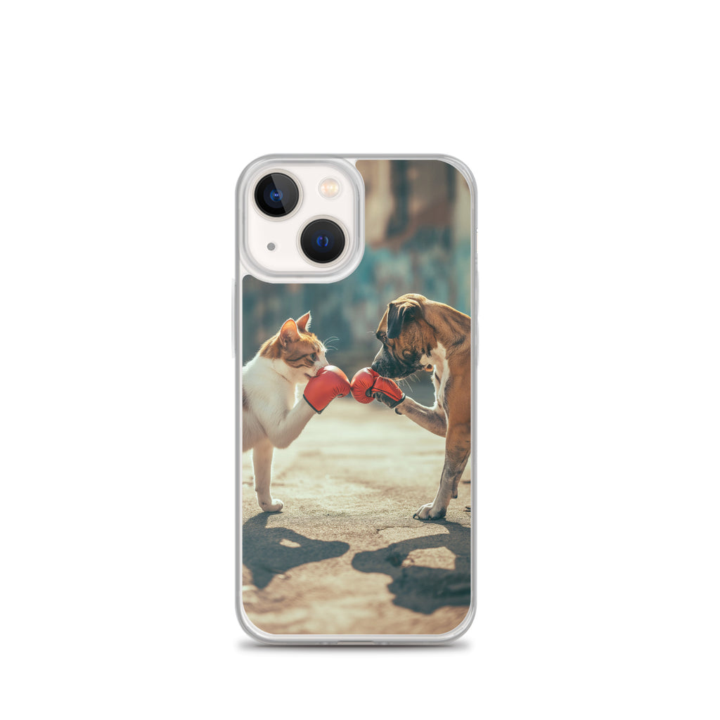 Boxing Dog n Cat F Clear Case for iPhone®