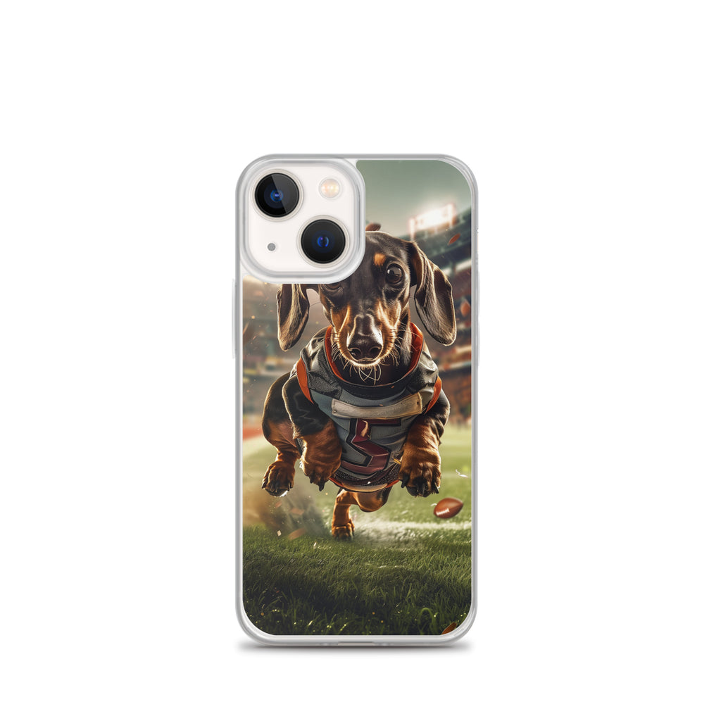 Dachshund Football-Themed Clear Case for iPhone®