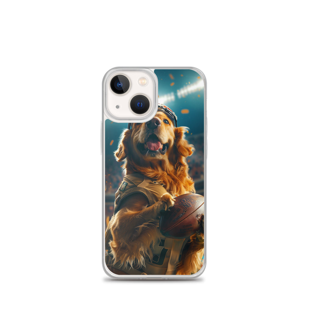 Golden Retriever Football-Themed Clear Case for iPhone®