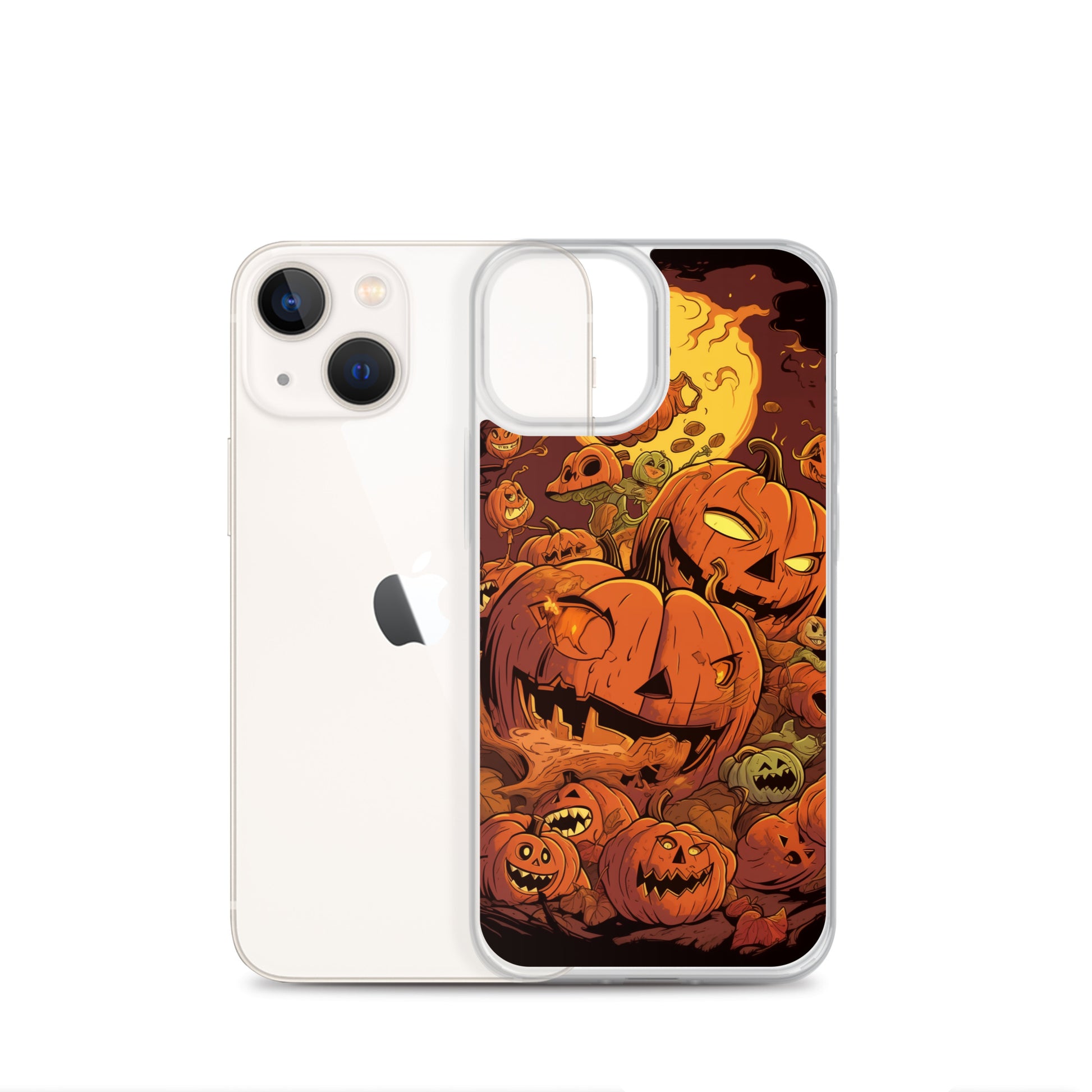 Halloween Pumpkin D Clear Case for iPhone