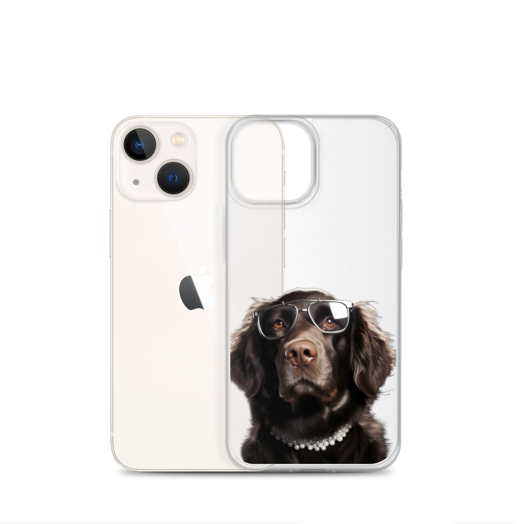 Glasses Dog J Clear Case for iPhone