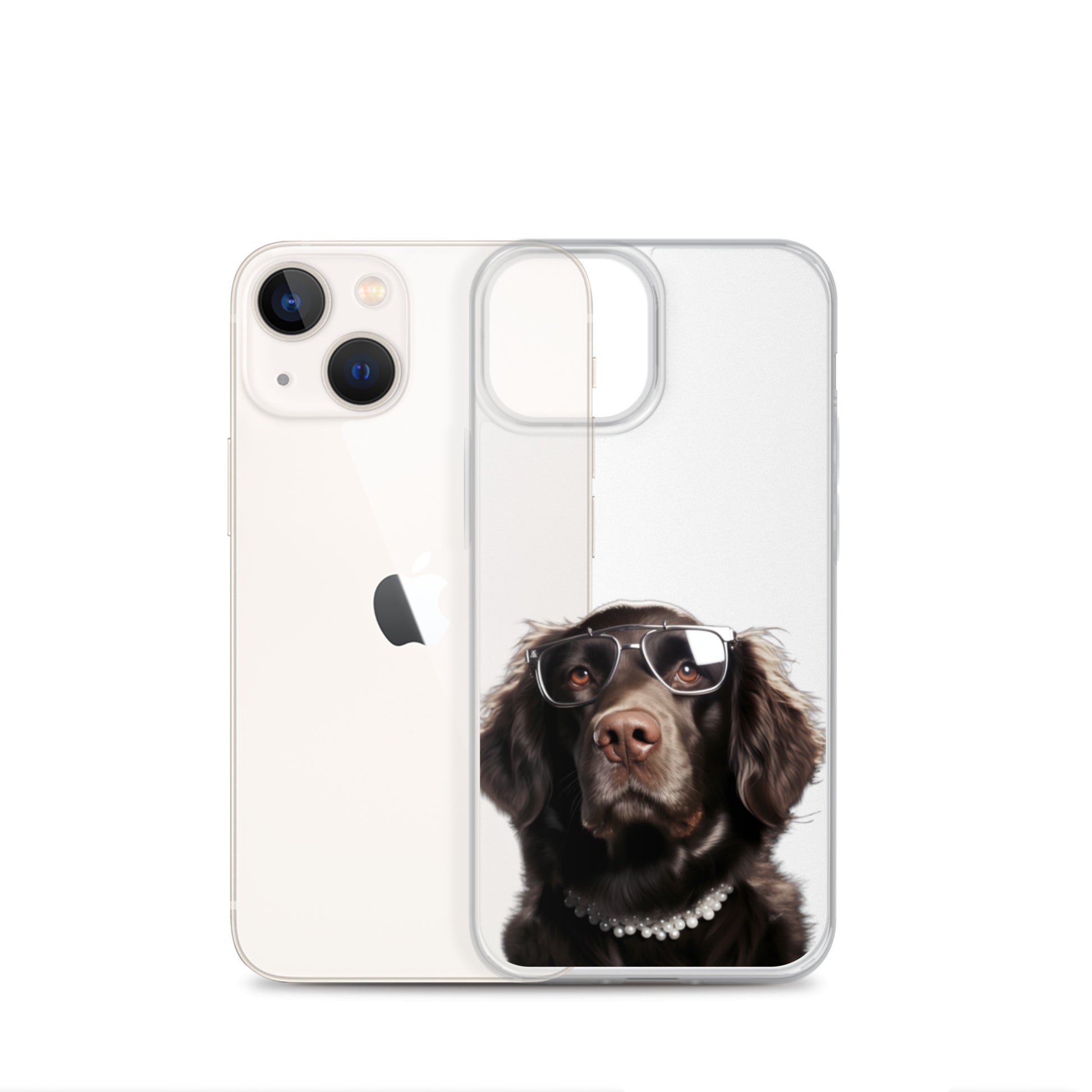 Glasses Dog J Clear Case for iPhone