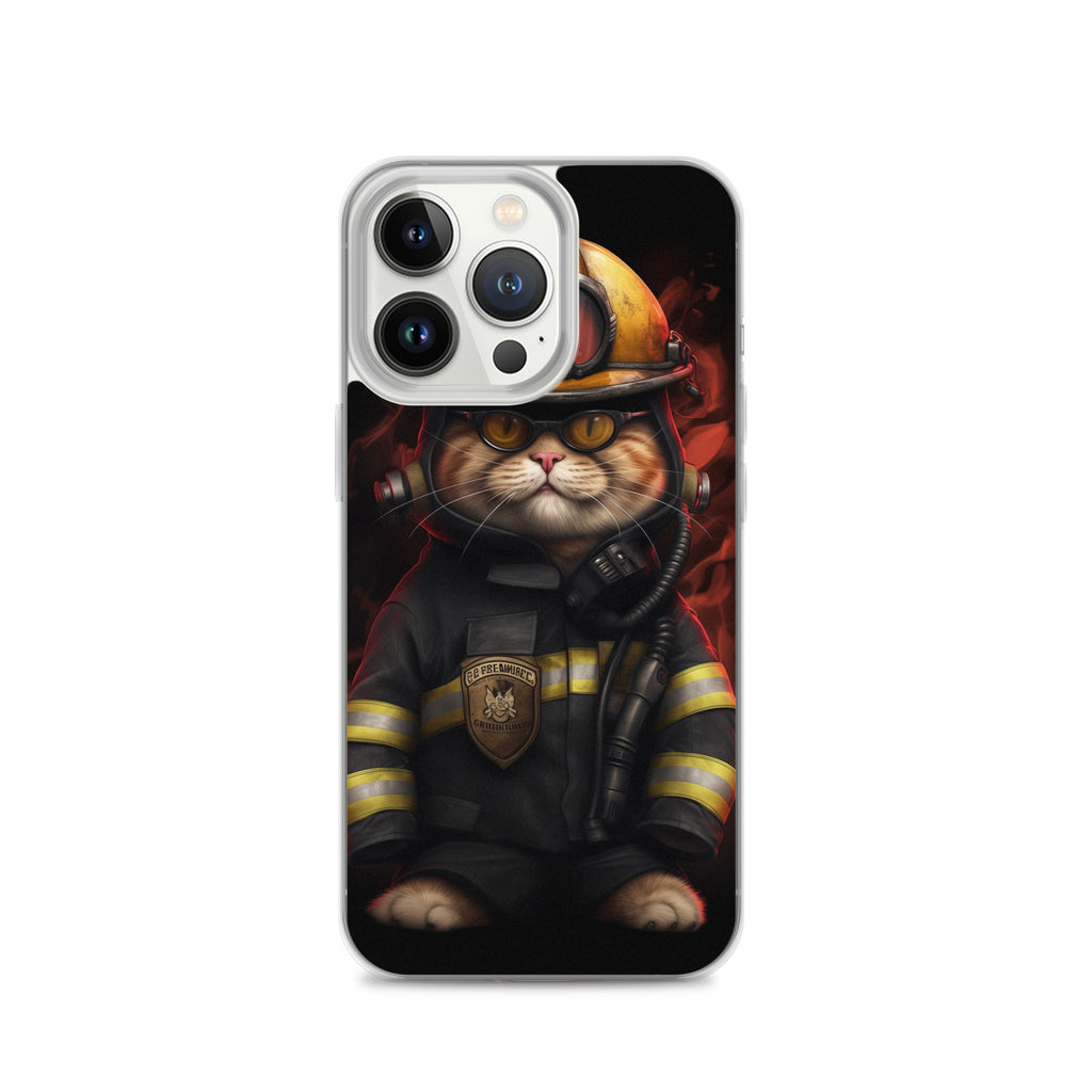 Firefighter Cat A Clear Case for iPhone