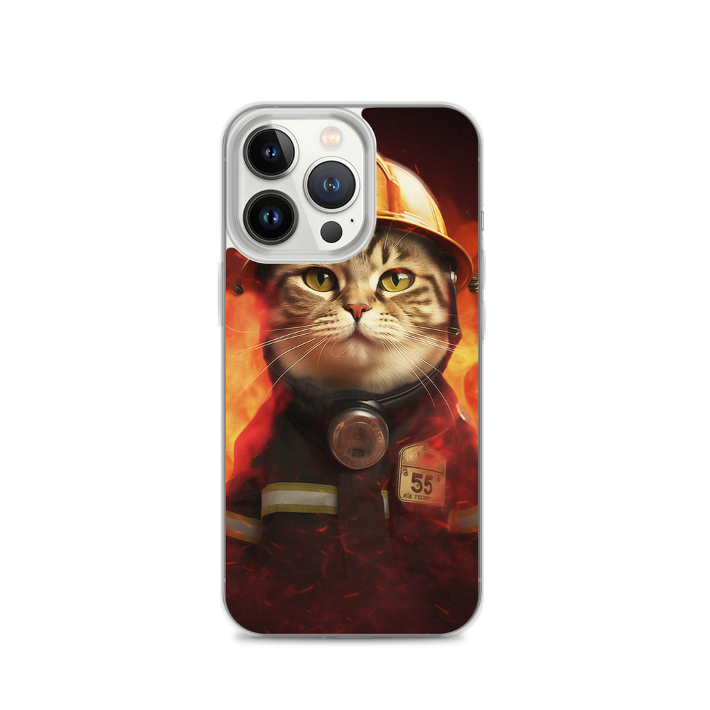 Firefighter Cat B Clear Case for iPhone