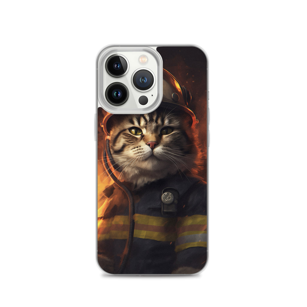 Firefighter Cat C Clear Case for iPhone