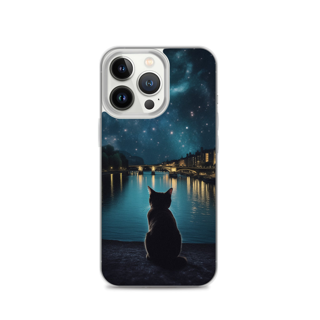 Starry Cat D Clear Case for iPhone