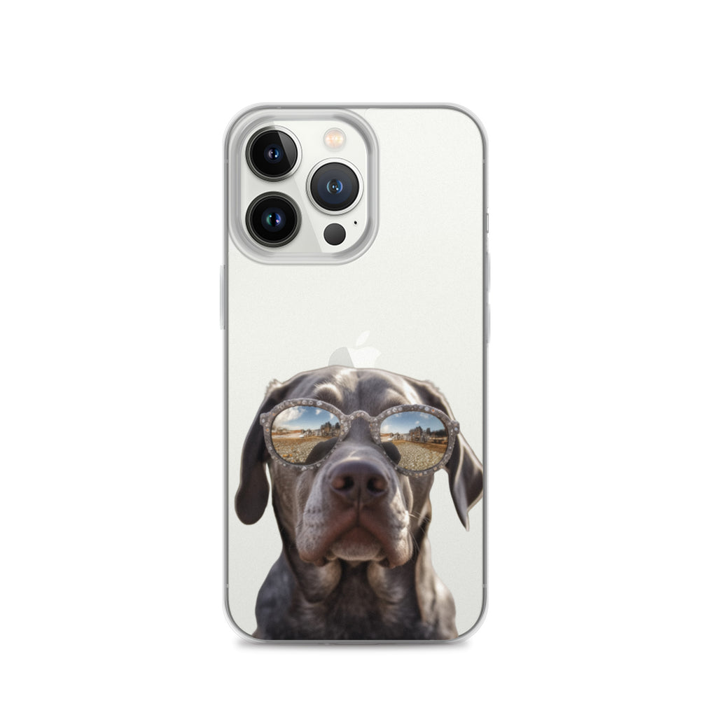 Glasses Dog E Clear Case for iPhone