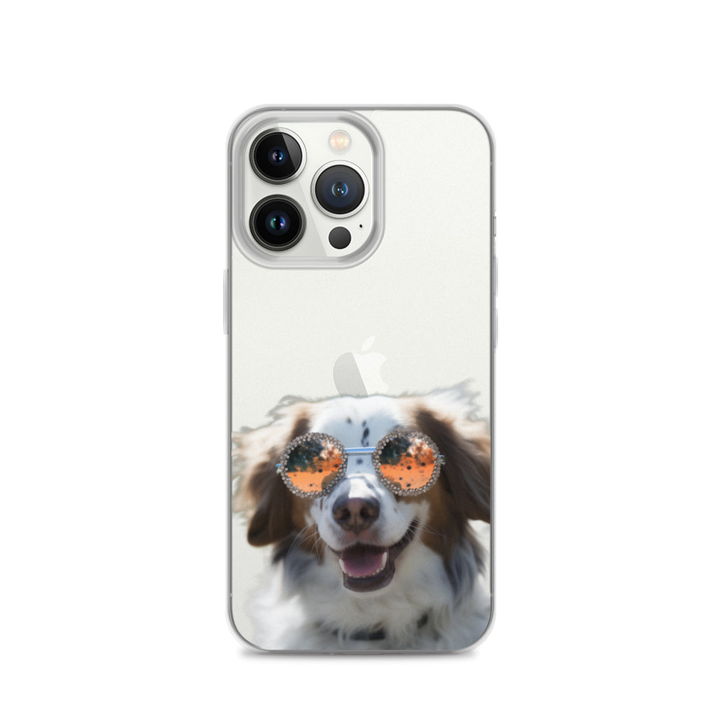 Glasses Dog F Clear Case for iPhone