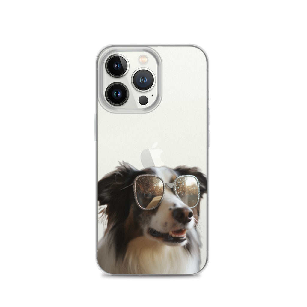 Glasses Dog H Clear Case for iPhone