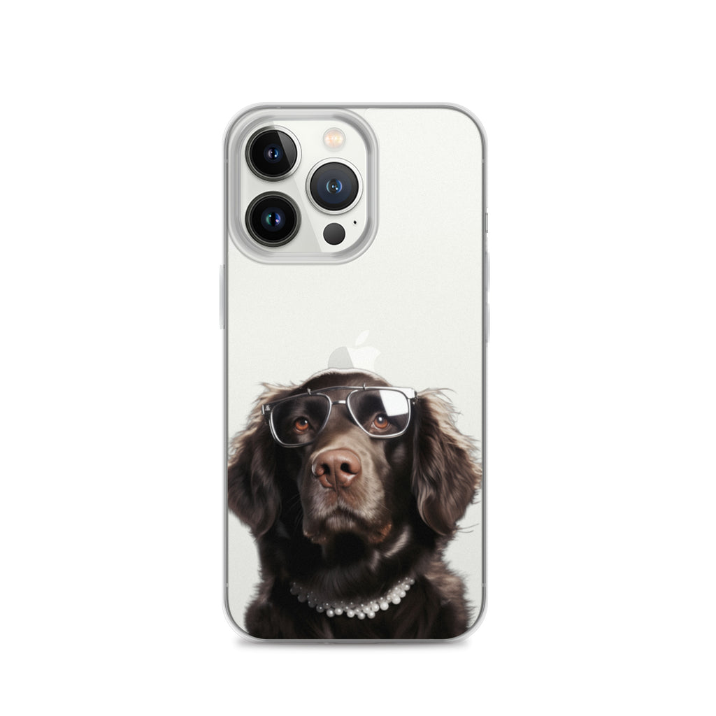 Glasses Dog J Clear Case for iPhone