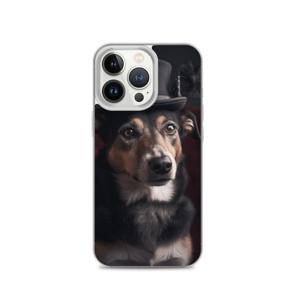 Top Hat Dog B Clear Case for iPhone