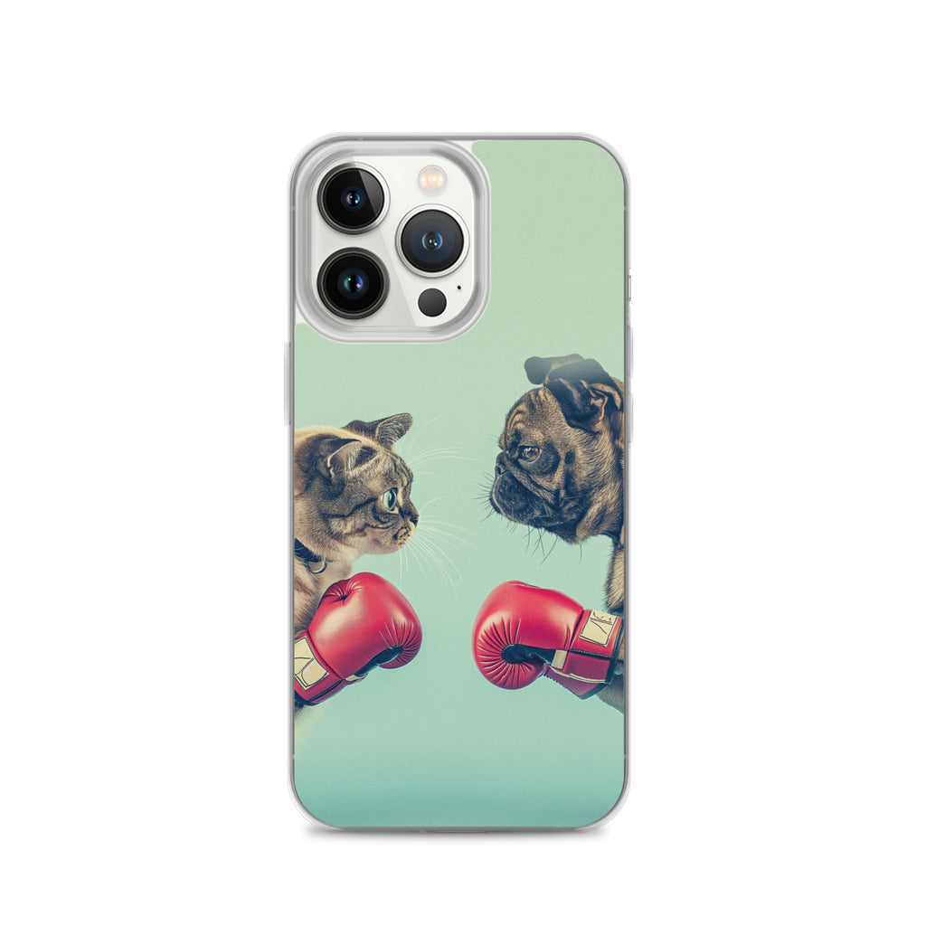 Boxing Dog n Cat B Clear Case for iPhone®