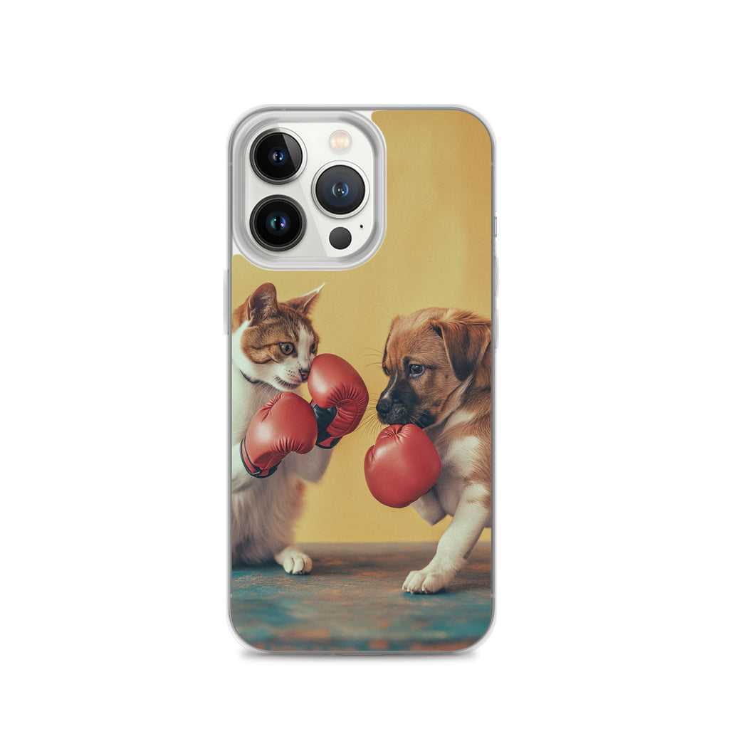 Boxing Dog n Cat E Clear Case for iPhone®