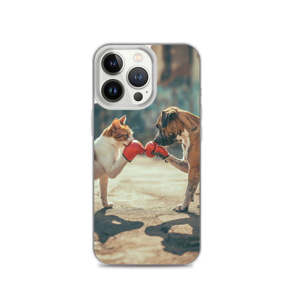 Boxing Dog n Cat F Clear Case for iPhone®