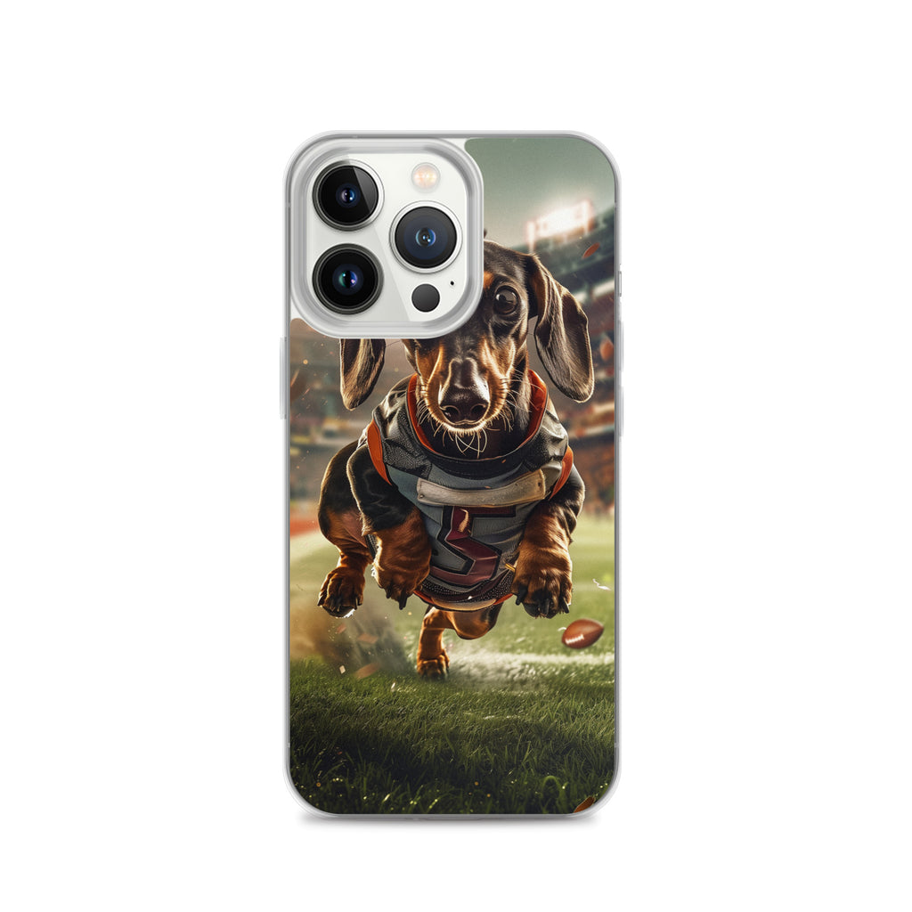 Dachshund Football-Themed Clear Case for iPhone®