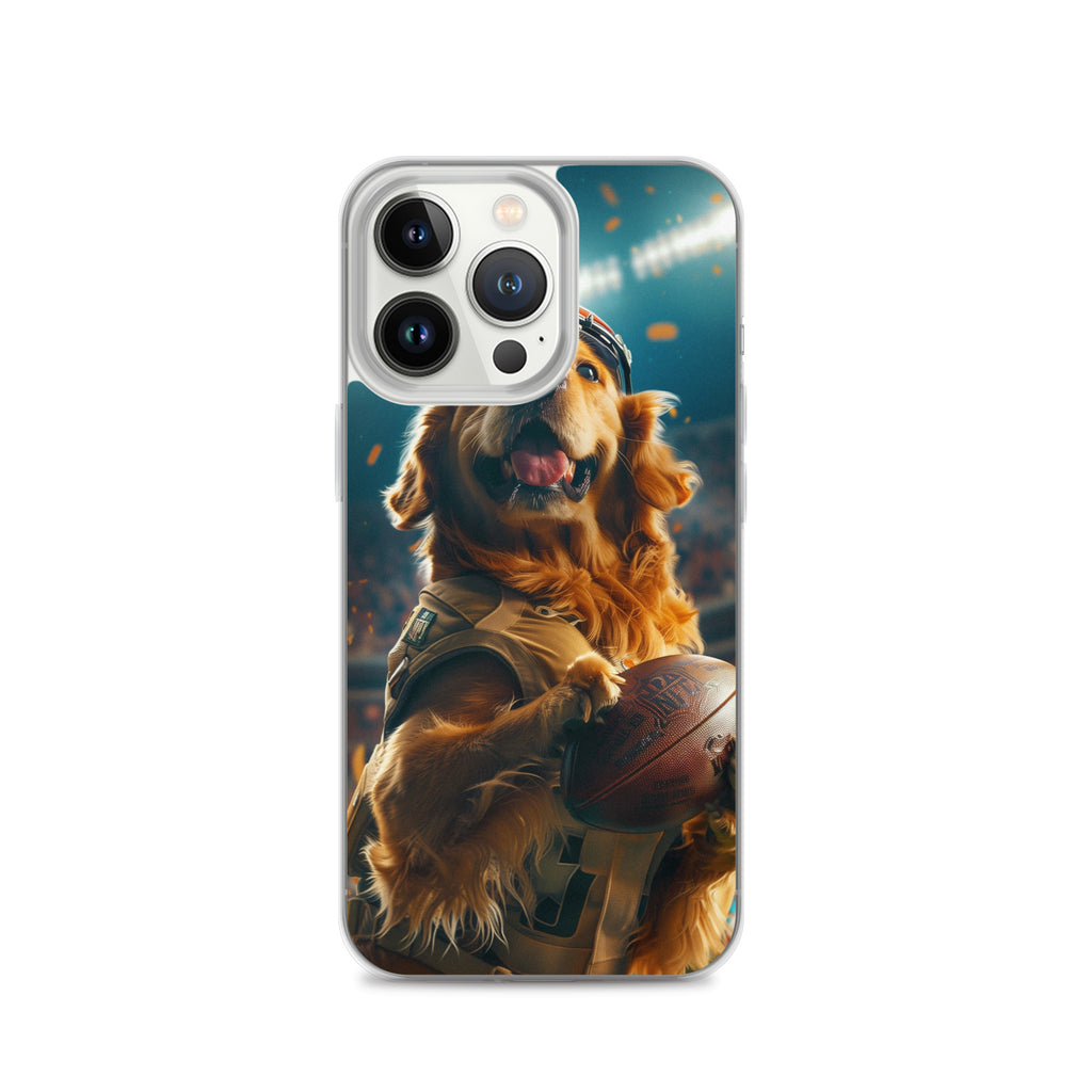 Golden Retriever Football-Themed Clear Case for iPhone®