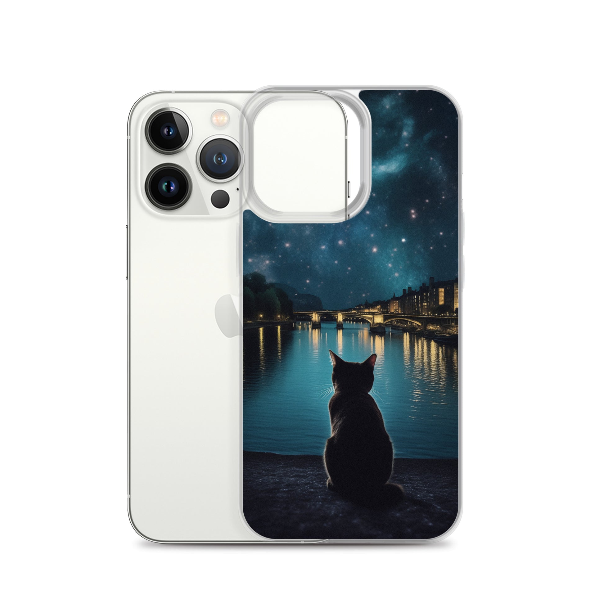 Starry Cat D Clear Case for iPhone