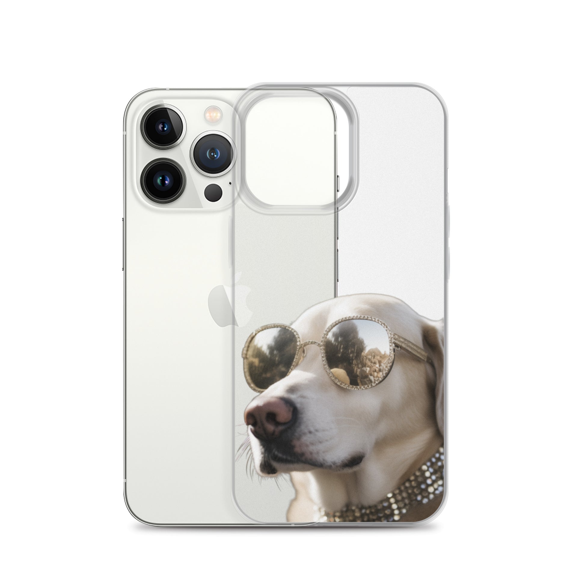Glasses Dog B Clear Case for iPhone