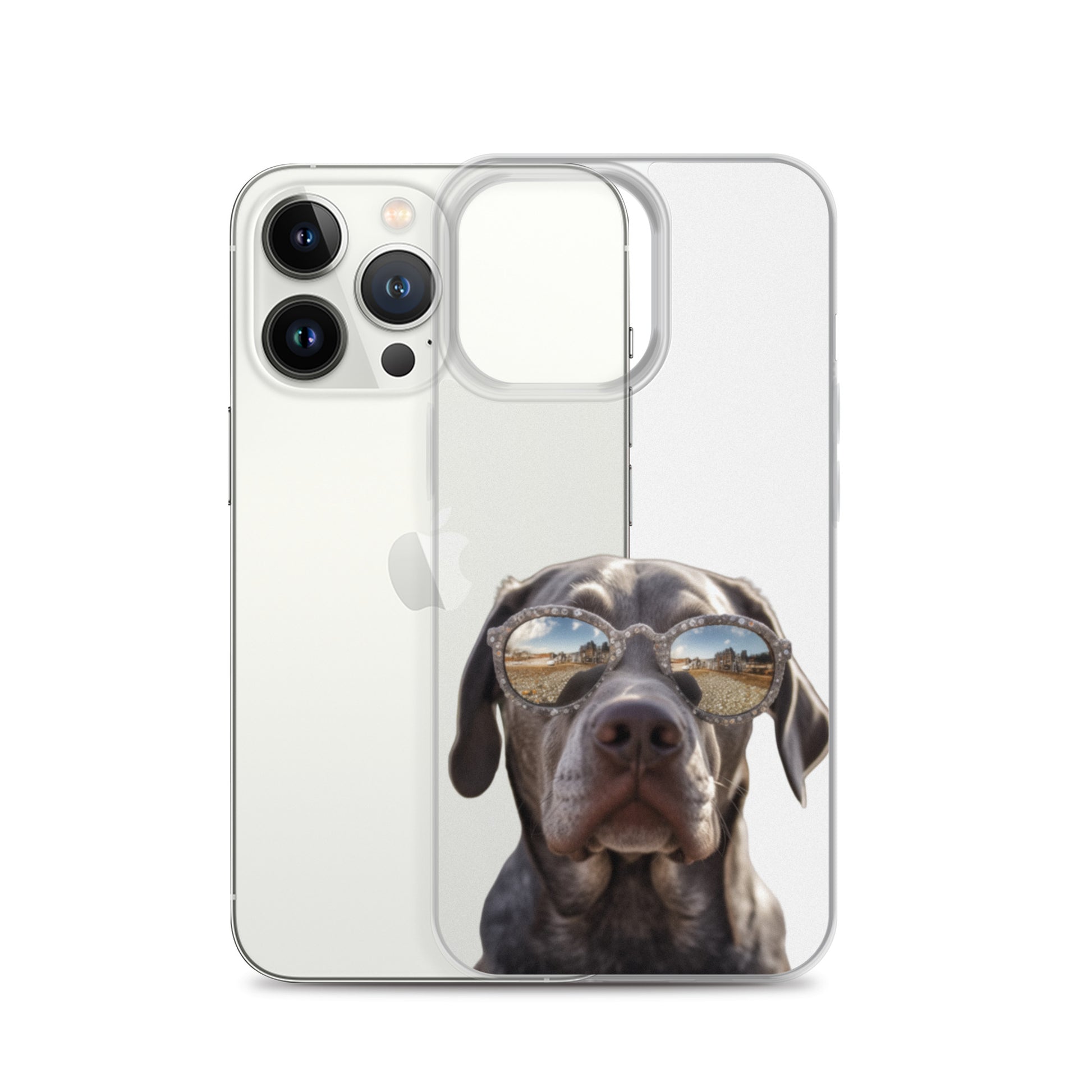Glasses Dog E Clear Case for iPhone