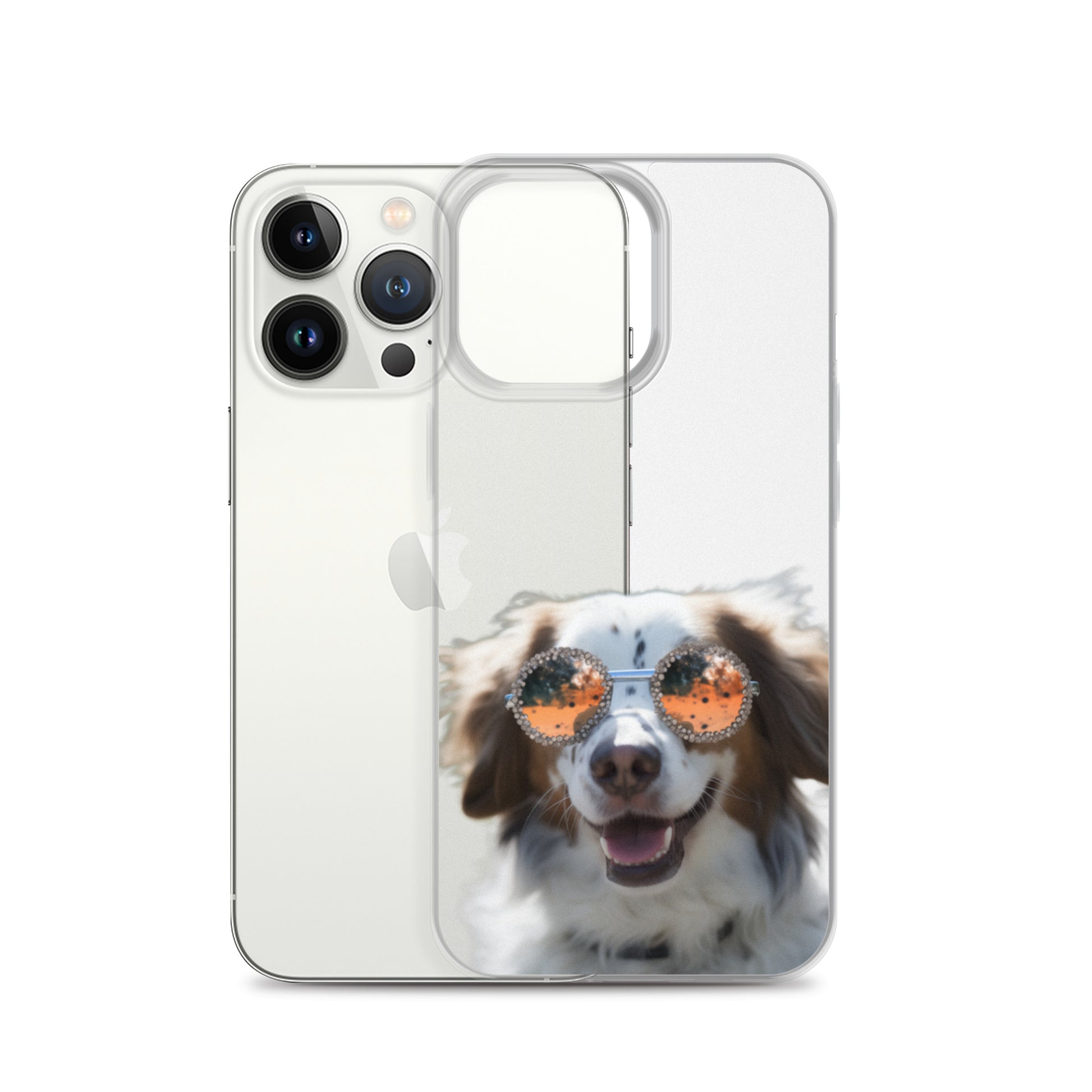Glasses Dog F Clear Case for iPhone