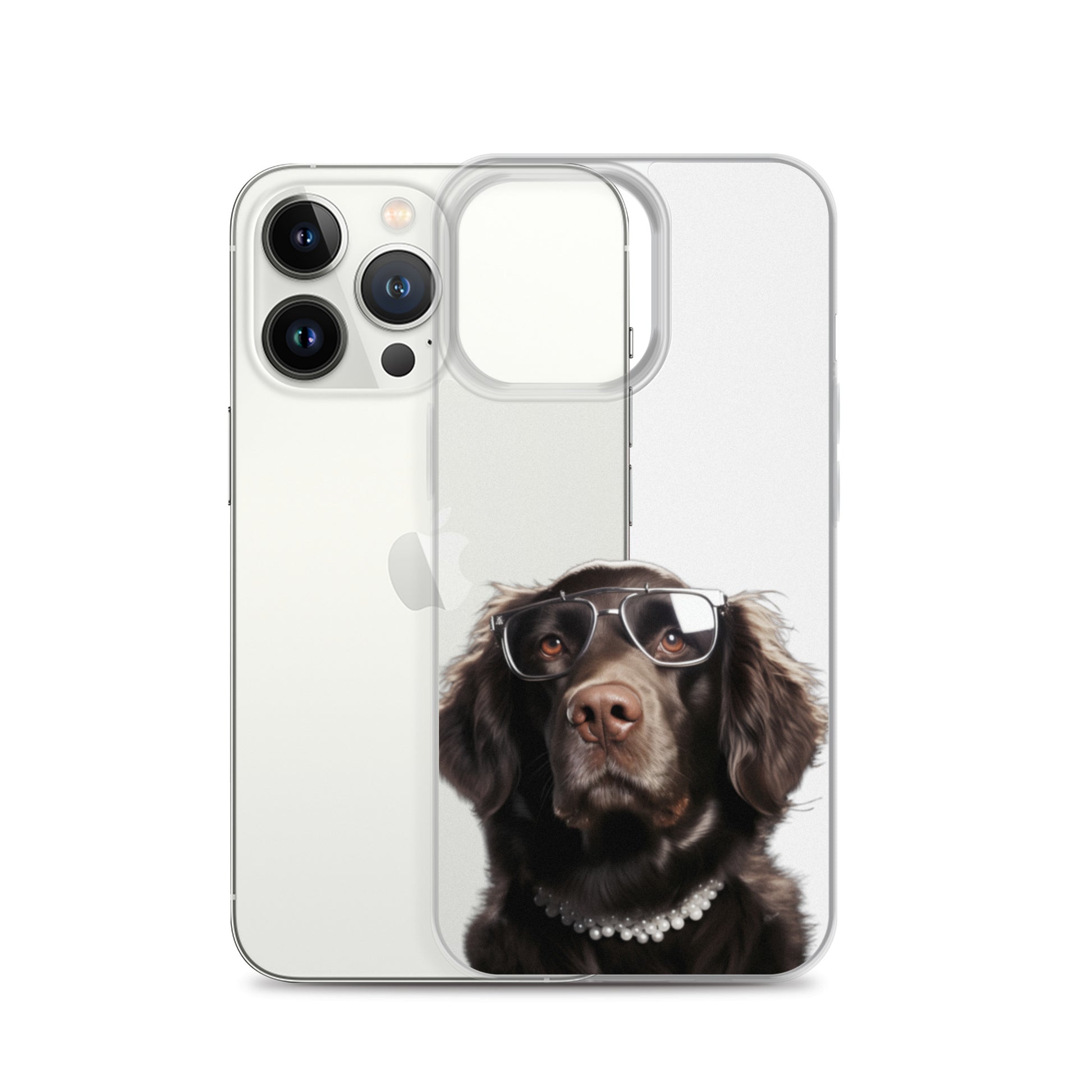 Glasses Dog J Clear Case for iPhone