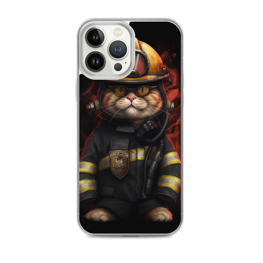 Firefighter Cat A Clear Case for iPhone