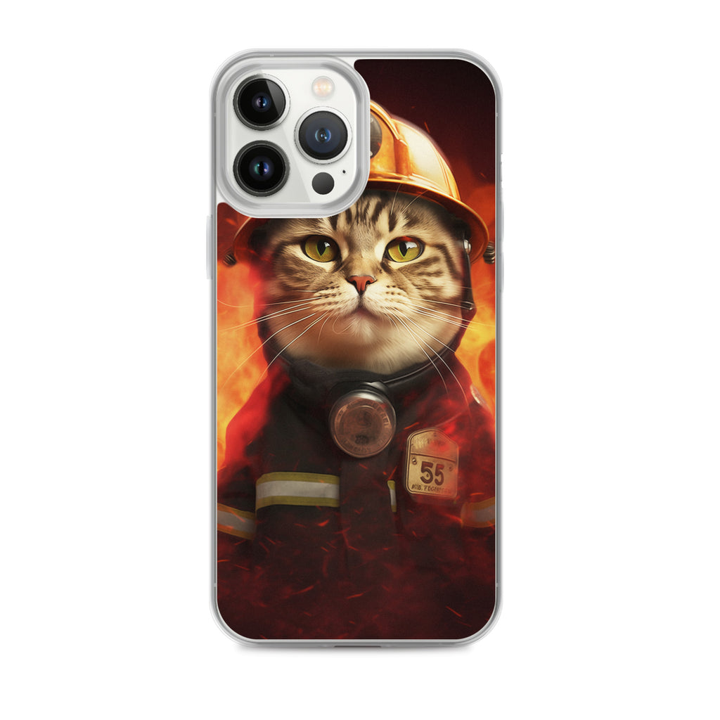 Firefighter Cat B Clear Case for iPhone