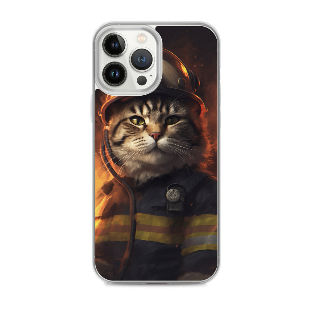 Firefighter Cat C Clear Case for iPhone