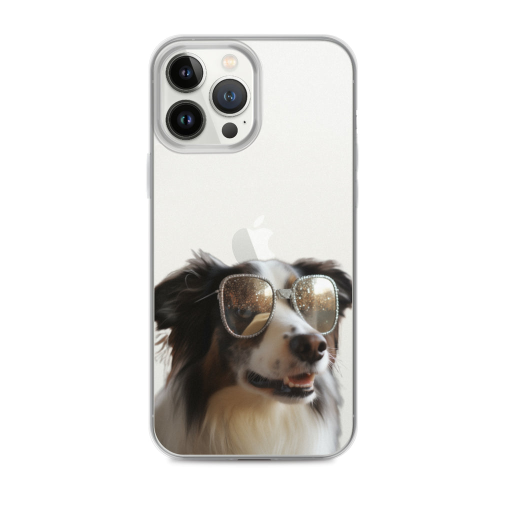 Glasses Dog H Clear Case for iPhone