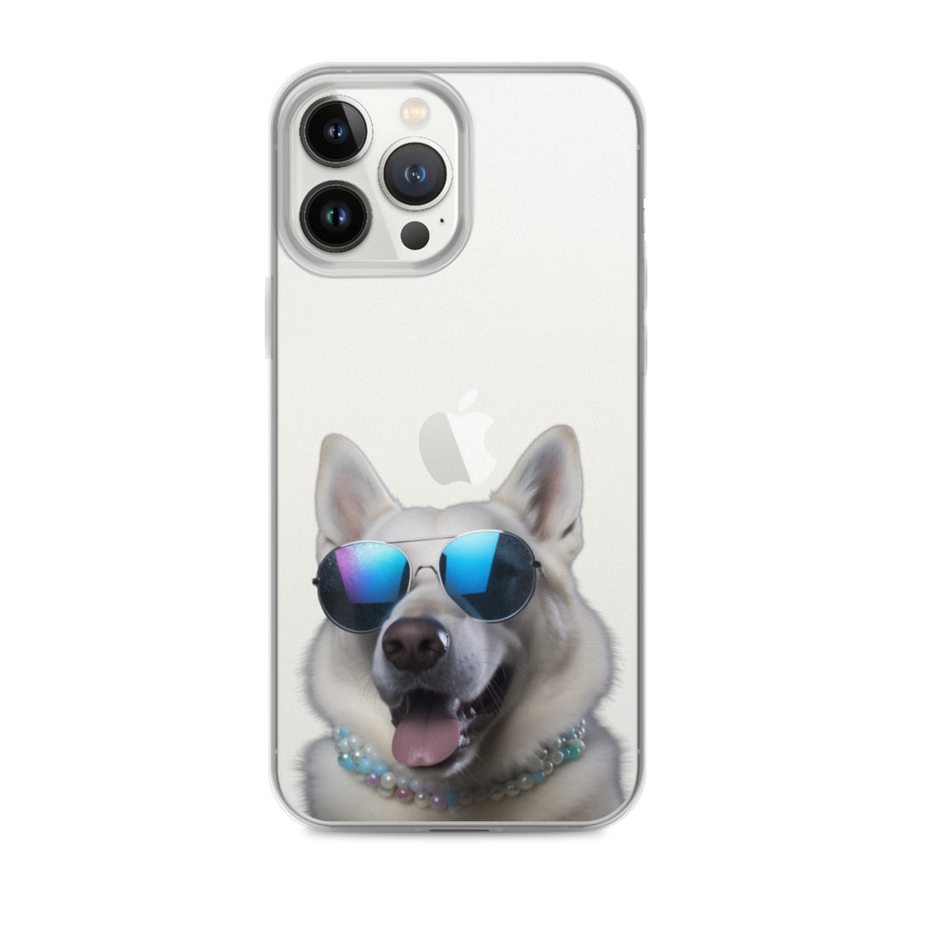 Glasses Dog I Clear Case for iPhone