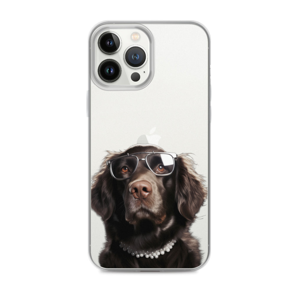 Glasses Dog J Clear Case for iPhone