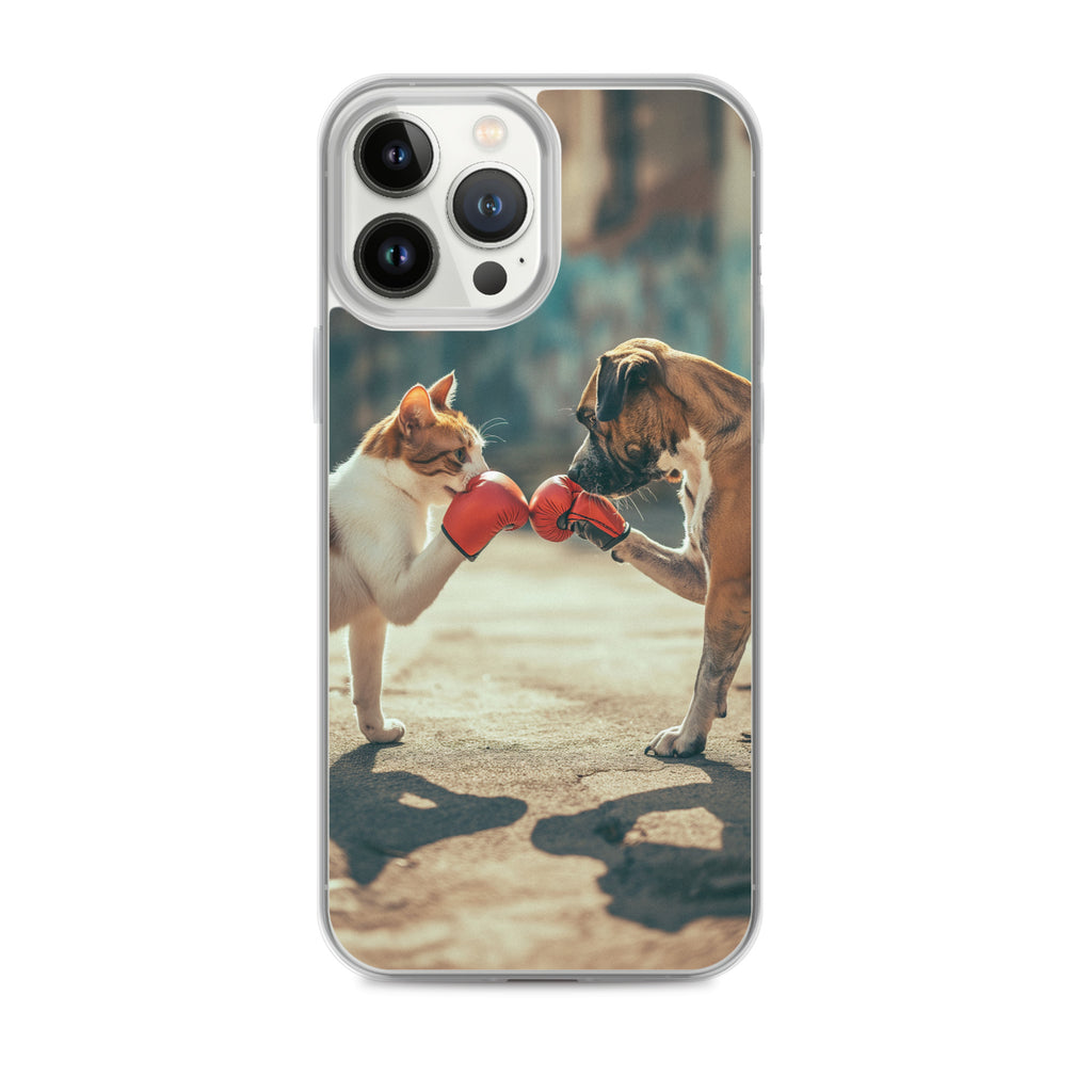 Boxing Dog n Cat F Clear Case for iPhone®