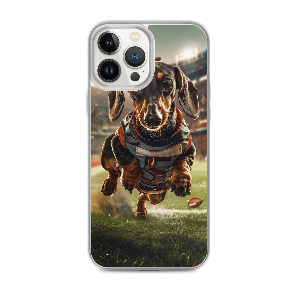 Dachshund Football-Themed Clear Case for iPhone®