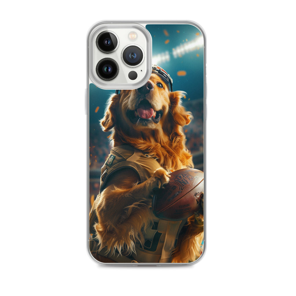 Golden Retriever Football-Themed Clear Case for iPhone®