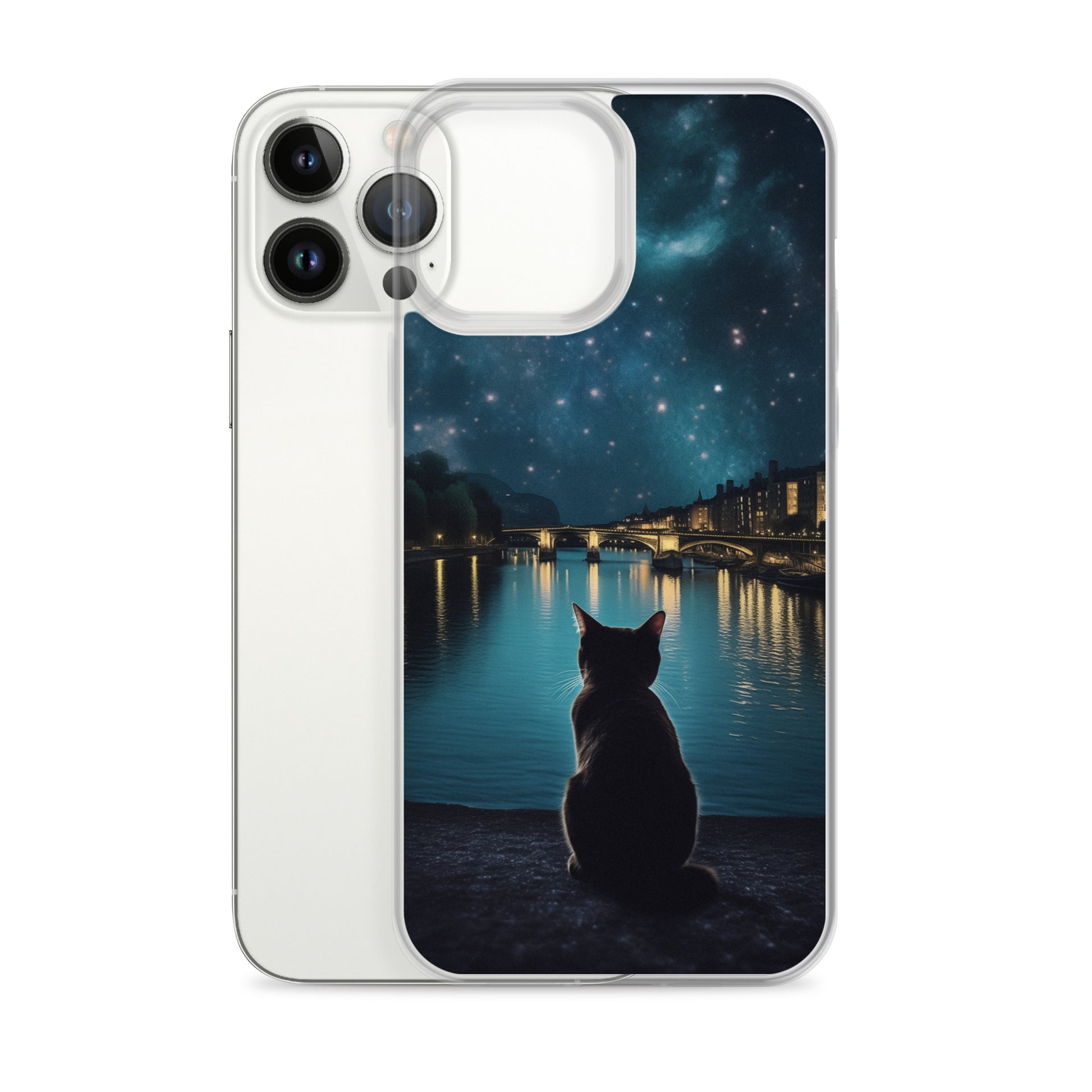 Starry Cat D Clear Case for iPhone