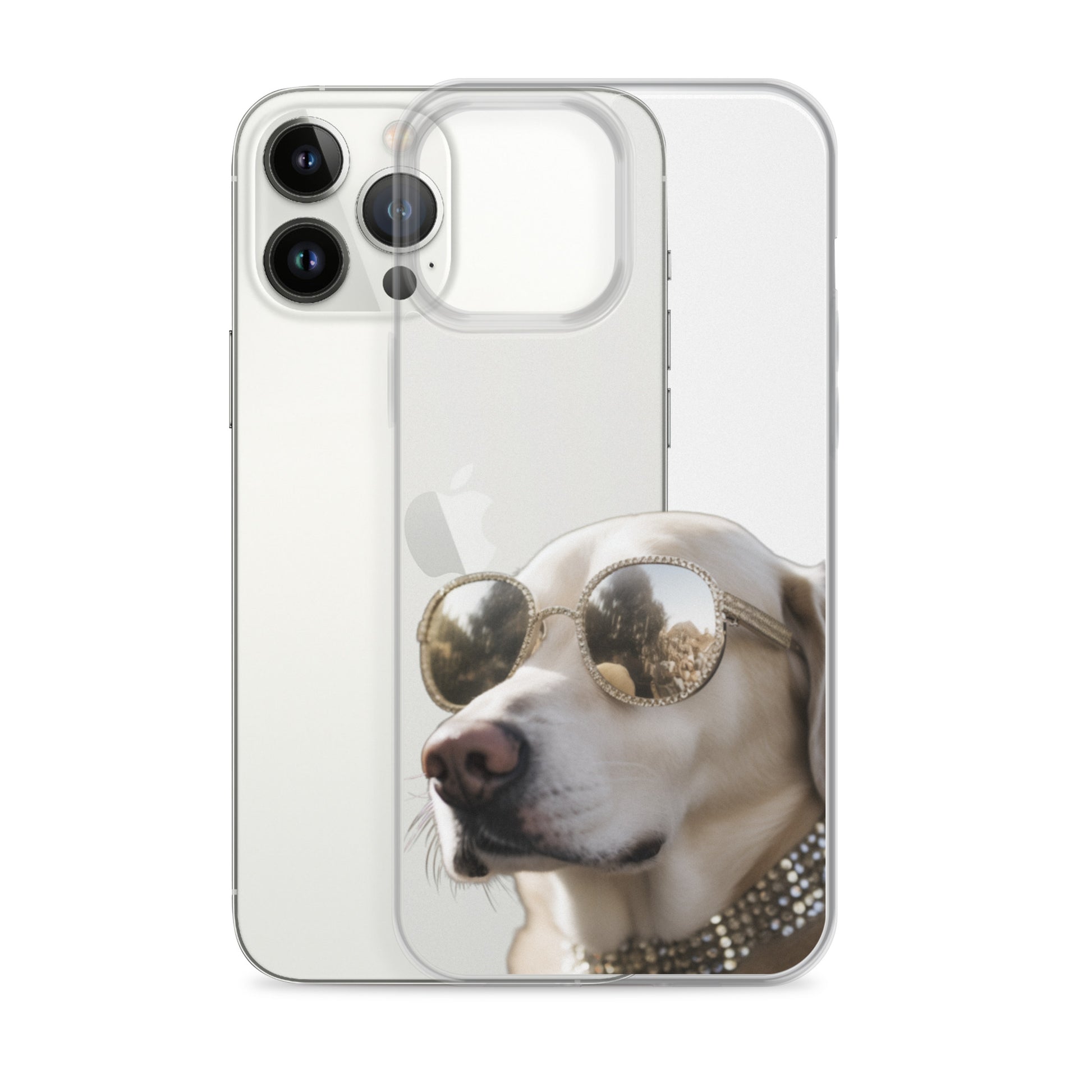 Glasses Dog B Clear Case for iPhone