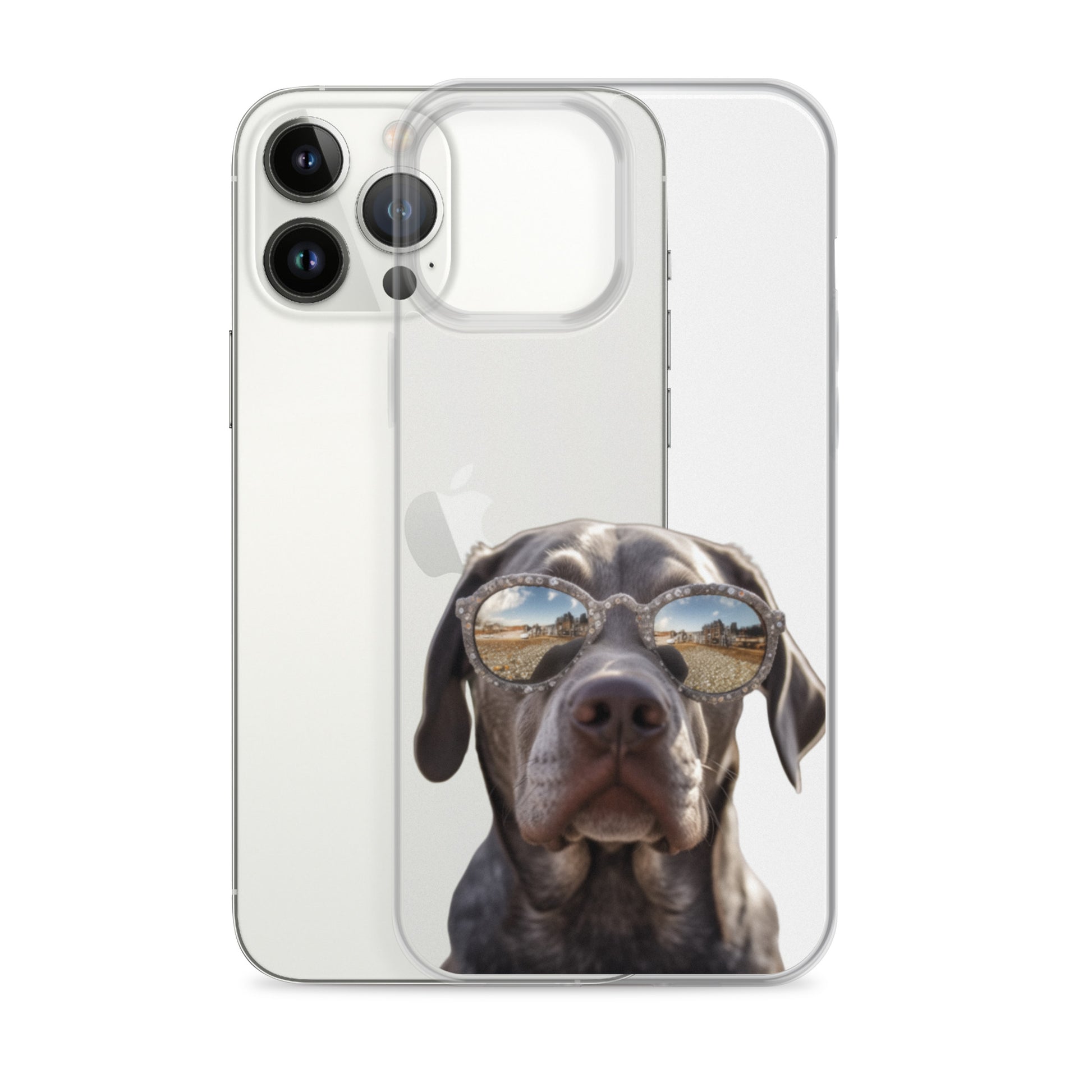 Glasses Dog E Clear Case for iPhone