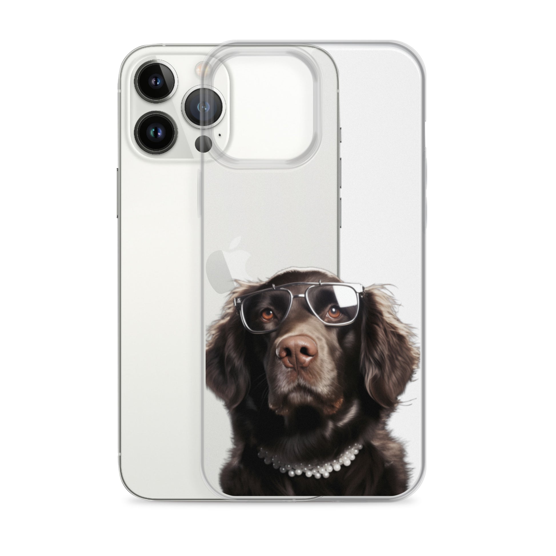Glasses Dog J Clear Case for iPhone