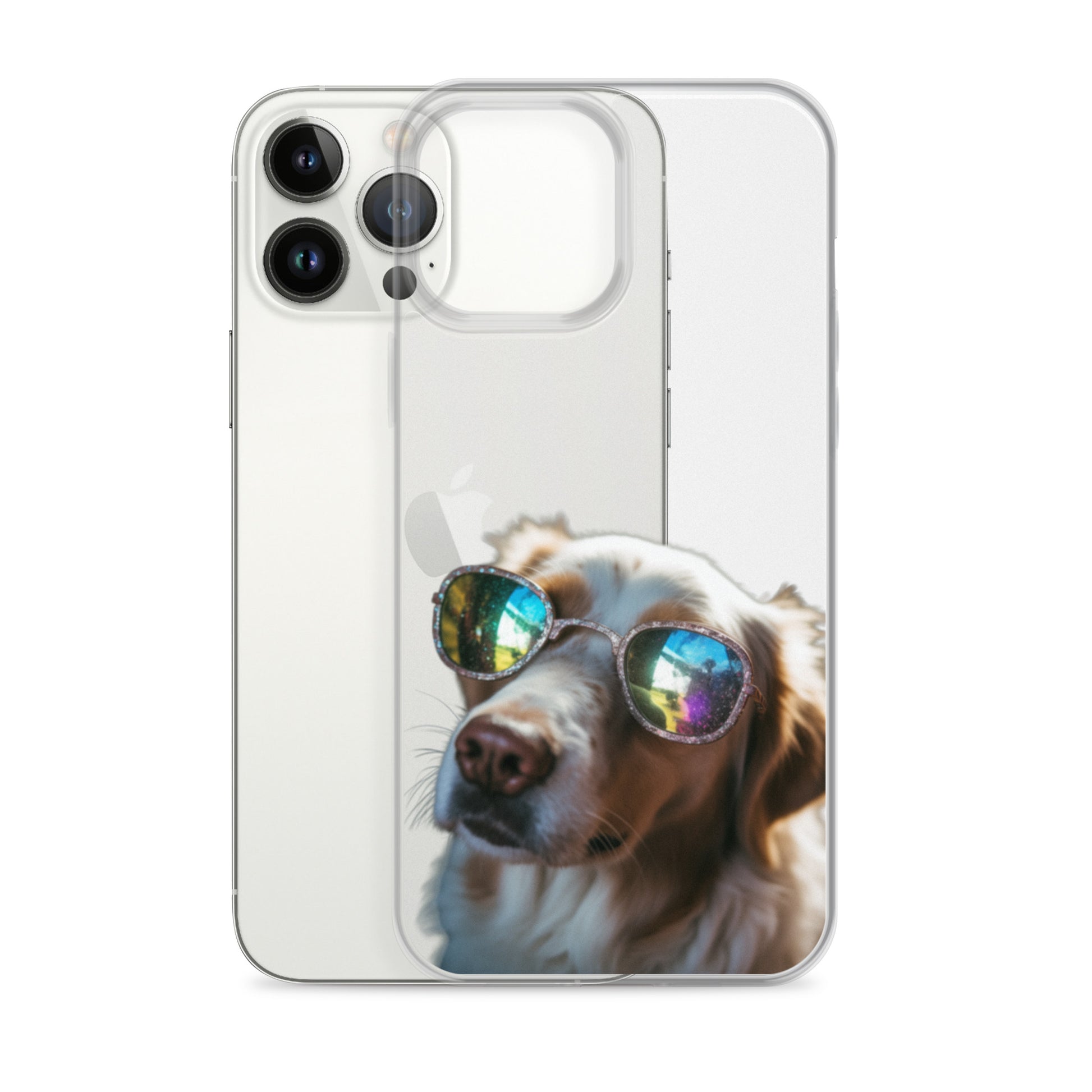 Glasses Dog L Clear Case for iPhone