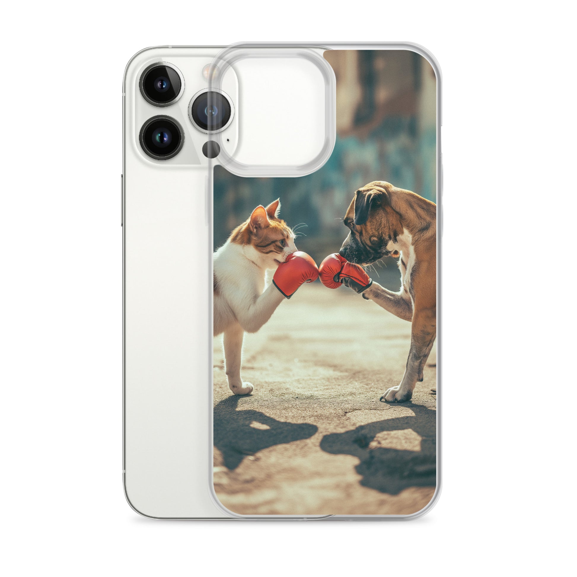 Boxing Dog n Cat F Clear Case for iPhone®